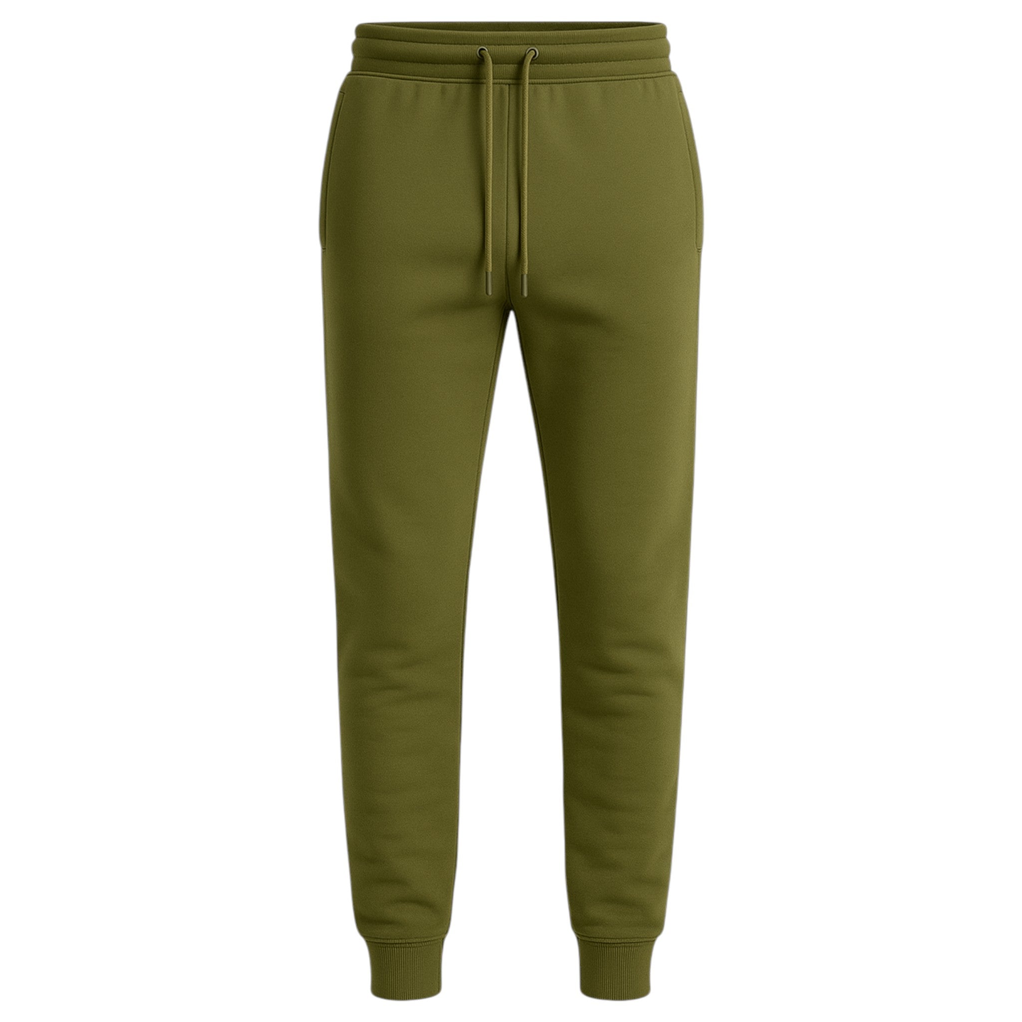 Men's JDN branded hooded tracksuit set in khaki green – plain hoodie with kangaroo pocket and matching joggers loungewear activewear